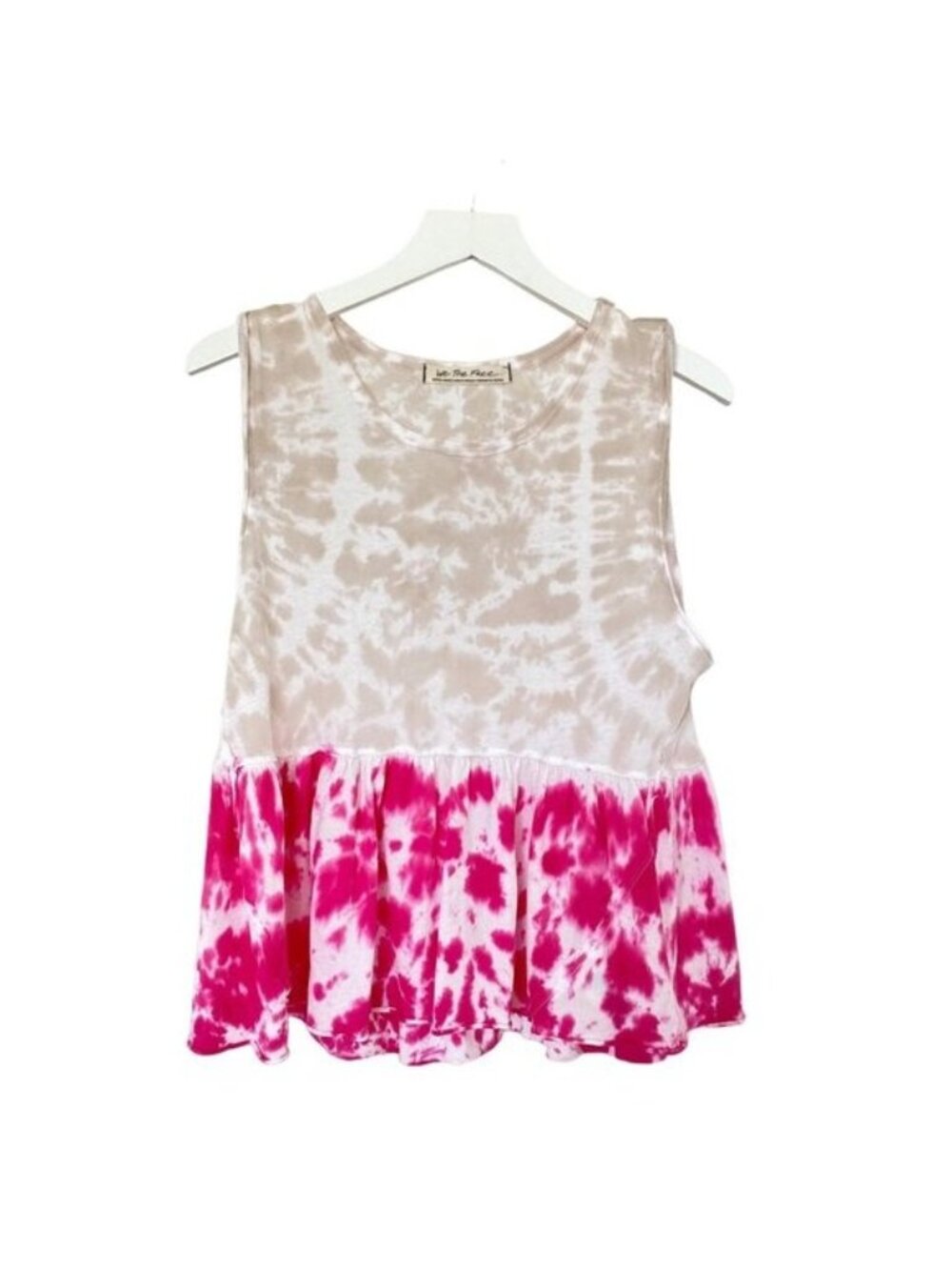 Free People Peplum Tie Dye Top Hibiscus Combo Flowy & Soft